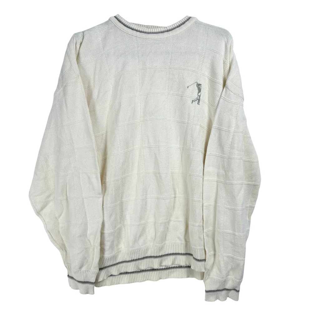 Vintage Carmel SweateR XXL Cotton Golf Embroidered Knit Golfcore Grandpacore